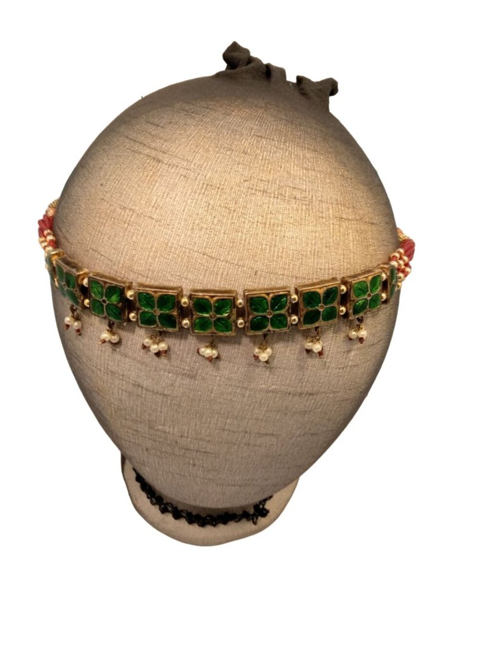 Meenakari Choker Belt Headpiece Bollywood Spiritual Family Fertility Prosperity - Picture 6 of 12